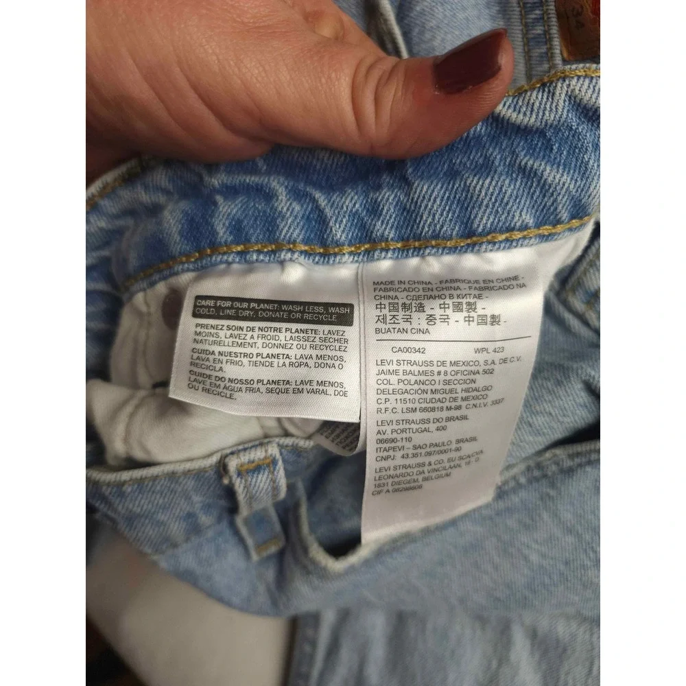 Levis 527 Slim Bootcut Cut Off Denim Shorts Light Wash Blue Mens W32